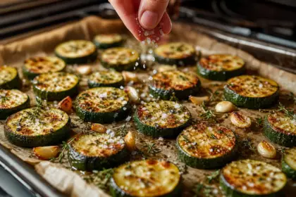 À 190 degrés, la courgette change de visage : ce geste avec le sel préserve son cœur tendre et ses bords dorés