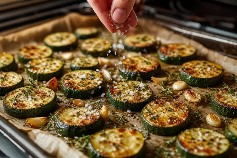 À 190 degrés, la courgette change de visage : ce geste avec le sel préserve son cœur tendre et ses bords dorés