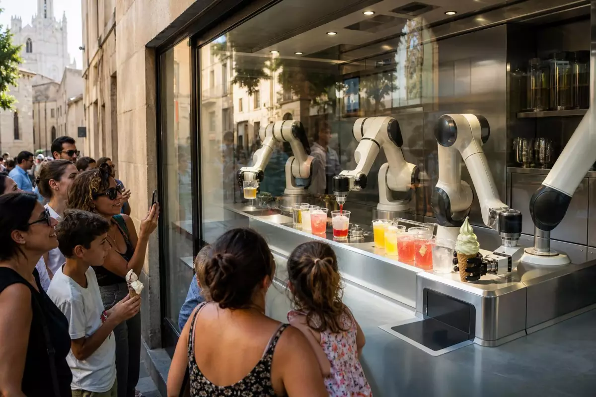 À Avignon, trois bras mécaniques servent des boissons depuis sept jours : ce commerce sans personnel intrigue déjà les passants