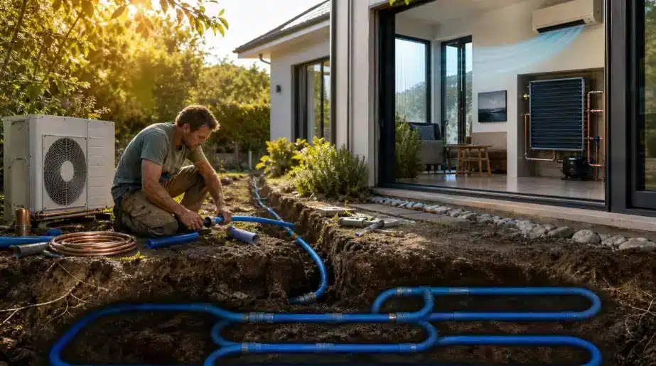Après quelques semaines de bricolage, il rafraîchit toute sa maison : son installation enterrée ne lui a presque rien coûté