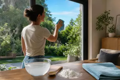 Après trois minutes sur la baie vitrée : cette poudre alimentaire aide à éviter les marques au séchage