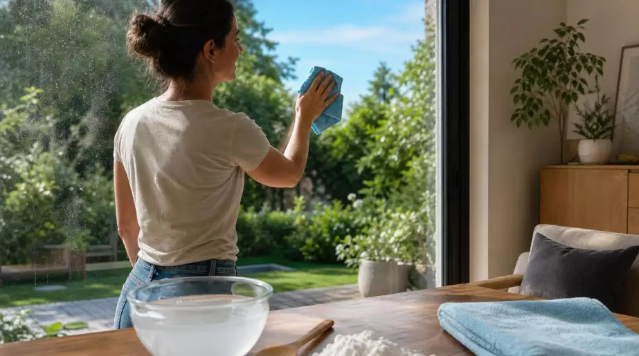 Après trois minutes sur la baie vitrée : cette poudre alimentaire aide à éviter les marques au séchage