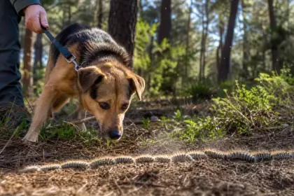 Au printemps, votre chien renifle une file au pied des pins : ces poils invisibles peuvent lui brûler la bouche