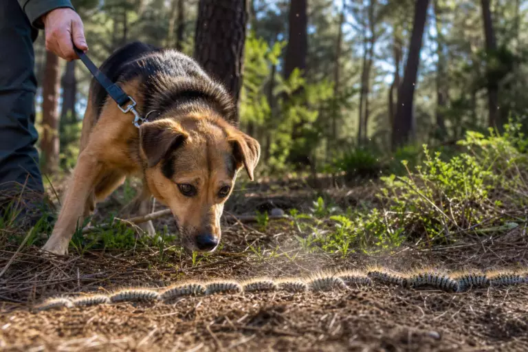 Au printemps, votre chien renifle une file au pied des pins : ces poils invisibles peuvent lui brûler la bouche