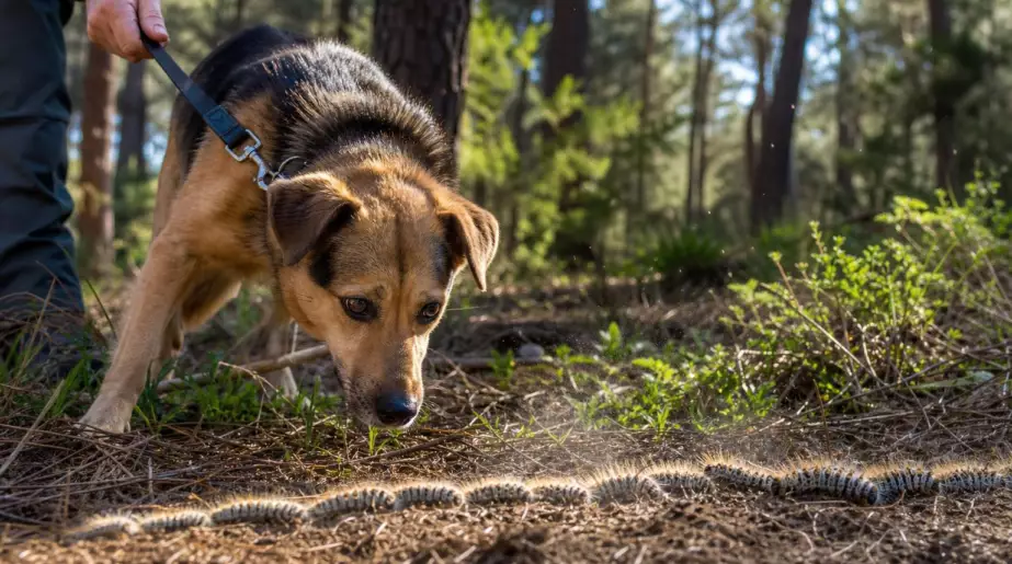 Au printemps, votre chien renifle une file au pied des pins : ces poils invisibles peuvent lui brûler la bouche