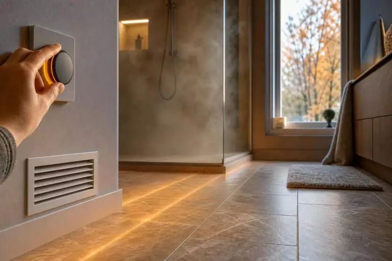 Au retour des journées froides, montez la chaleur pendant cinq jours : ce réglage protège les joints du carrelage