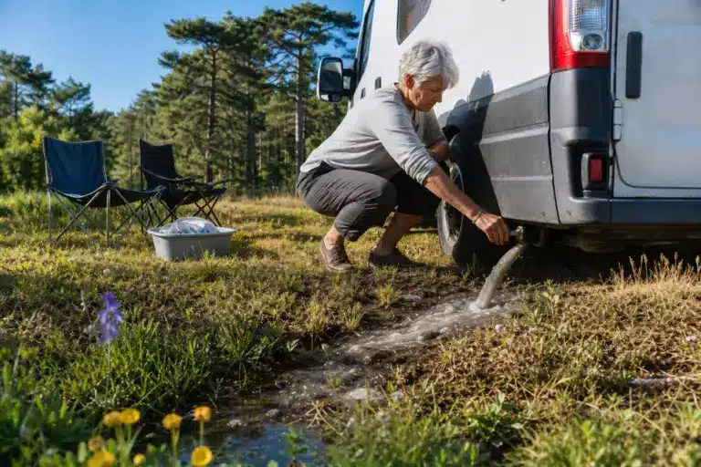 Brigitte, 63 ans, vide ses eaux grises sur l’herbe, loin de tout, persuadée que ce n’est que de l’eau de vaisselle : pour la loi, ce liquide porte un autre nom