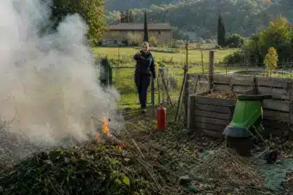 Brûler ses déchets verts au fond du jardin reste interdit : l’amende peut atteindre 750 euros, même en pleine campagne