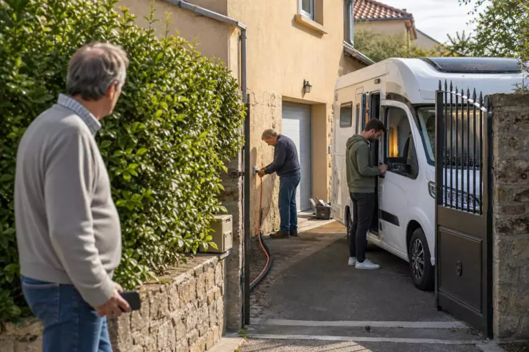 Bruno tire une rallonge jusqu’au camping-car de son locataire : le voisin donne l’alerte, et la loi ne joue pas en sa faveur
