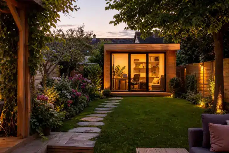 Ce n’est pas pour ranger ses outils : mon voisin a installé un studio en bois au fond de son jardin