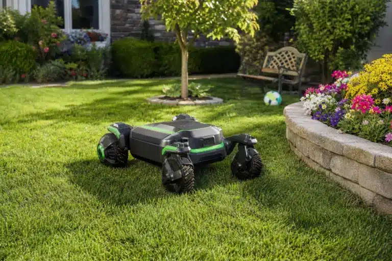 Cette tondeuse robot peut rouler “en crabe” grâce à ses quatre roues motrices et directrices : le jardin commence à ressembler à un terrain de robots, Ingénierie & Innovation