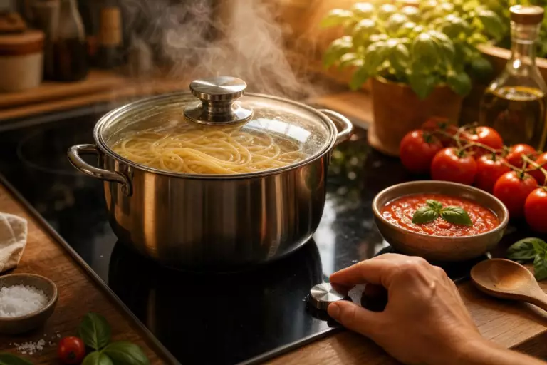 Cuire ses pâtes à feu éteint : la méthode qui économise l’énergie sans changer le résultat