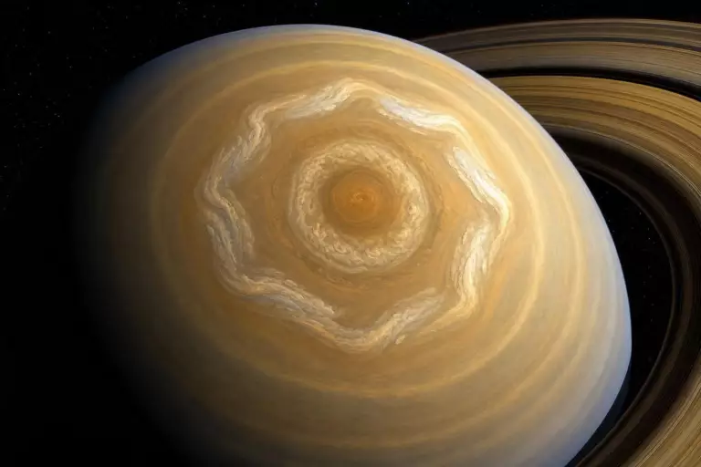 Depuis 2023, le pôle sud de la planète aux anneaux change : une forme à dix côtés intrigue les astronomes