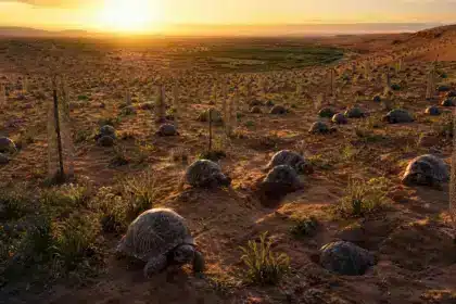 Des milliers d’arbres plantés dans le désert ont échoué : ils relâchent 500 tortues et le sol change à vue d’oeil depuis l’espace