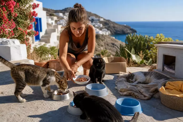 Des volontaires sont recherchés pour vivre gratuitement sur une île grecque en échange de 5 heures de bénévolat par jour consacrées aux soins des chats errants