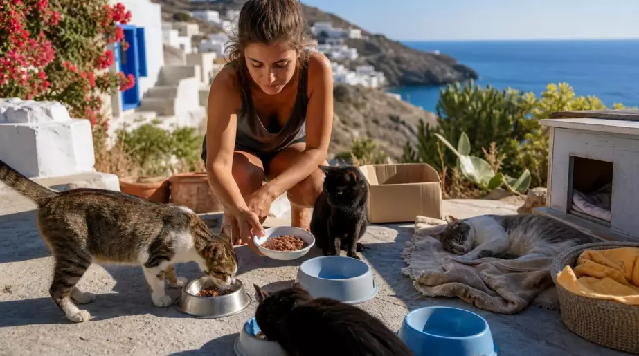 Des volontaires sont recherchés pour vivre gratuitement sur une île grecque en échange de 5 heures de bénévolat par jour consacrées aux soins des chats errants