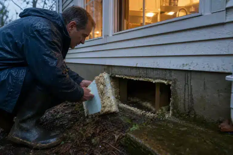 Dix-huit mois plus tard, en marchant près du mur, j’ai compris : j’ai bouché les grilles d’aération de mon vide-sanitaire pour supprimer le froid qui montait du plancher