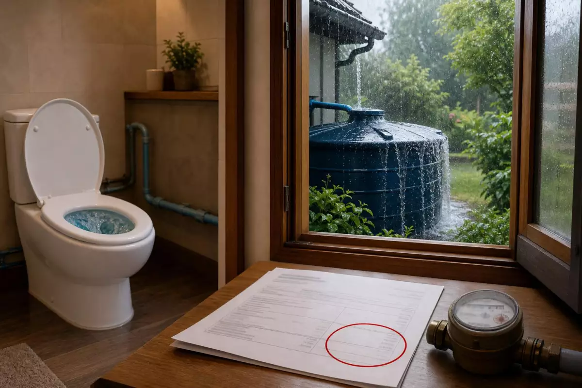 Eau de pluie dans les toilettes : la ligne de votre facture qui ne baissera jamais, même avec une cuve pleine