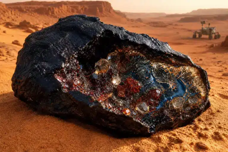 En 2011, un collectionneur achète une météorite au Maroc : elle se révèle être une preuve directe d’eau chaude sur Mars