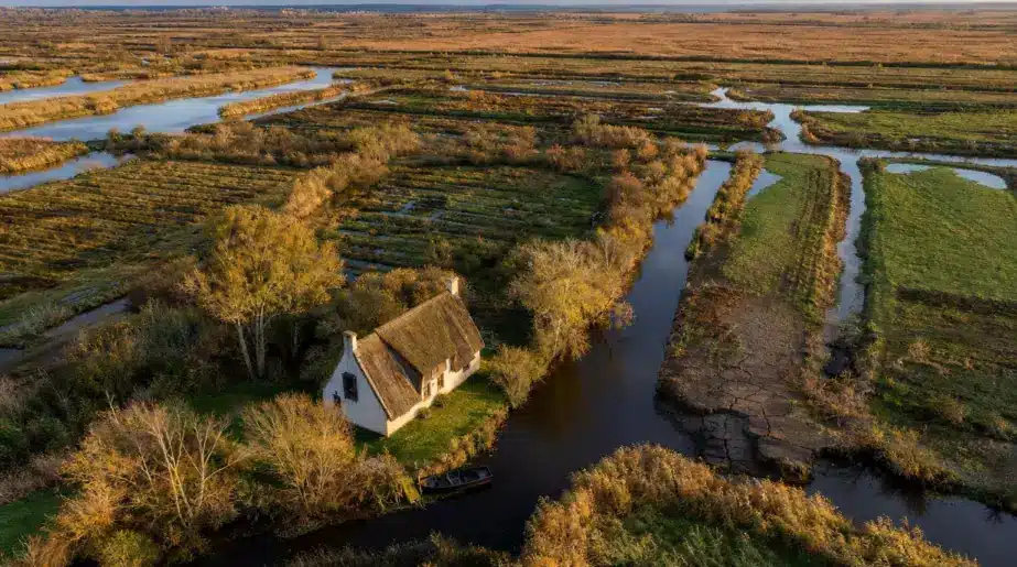 En Brière, des fossés creusés il y a près de 200 ans transforment encore les paysages : les terres basses s’enfoncent