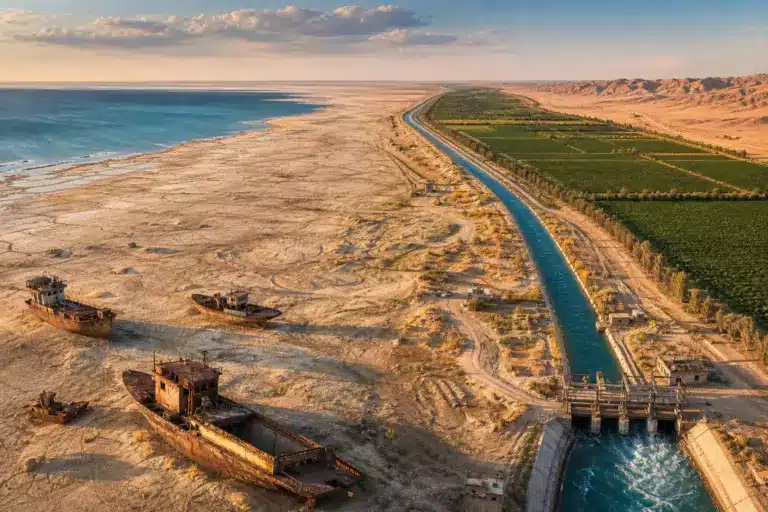 En creusant le canal du Karakoum, l’URSS a privé la mer d’Aral de son principal affluent