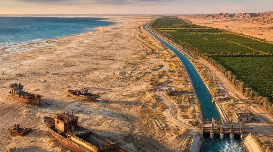 En creusant le canal du Karakoum, l’URSS a privé la mer d’Aral de son principal affluent
