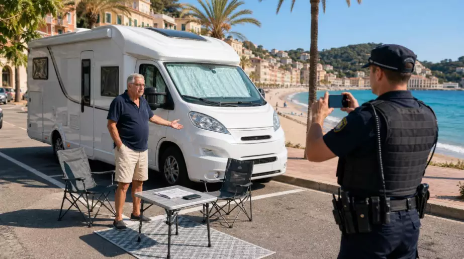 En Espagne, Louis, 68 ans, se gare parfaitement légalement, puis sort deux chaises : l’infraction est constatée en 3 minutes