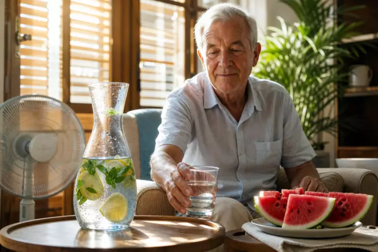 Gardez une carafe près du fauteuil pendant les épisodes caniculaires : ce réflexe simple protège les aînés des malaises