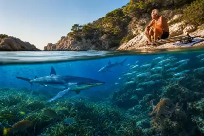 Il arrête de pêcher au harpon dans sa crique : deux étés plus tard, les requins peau bleue sont revenus