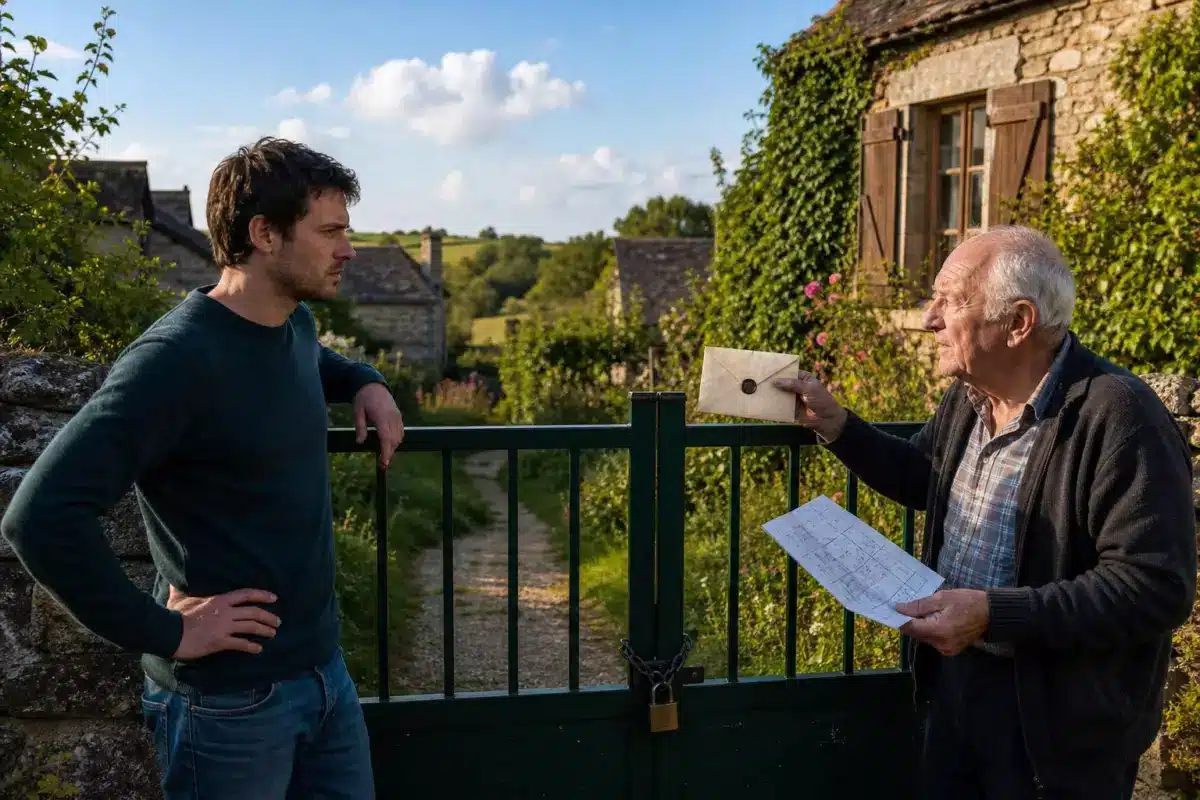 Il pose un portail sur le chemin de sa parcelle le lendemain de la signature : trois semaines plus tard, une lettre change tout