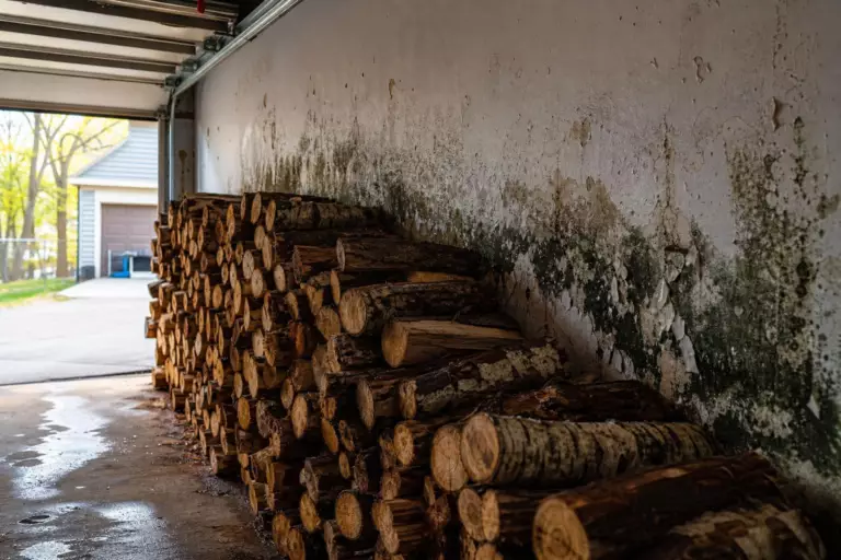 Il stocke quatre stères de bois dans son garage : trois semaines plus tard, une auréole sombre apparaît sur le mur du fond