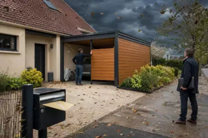 Il visse deux panneaux sur son carport un samedi de mars : quelques mois plus tard, la mairie frappe à sa porte