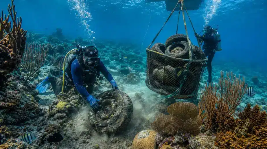 Ils ont jeté 1 000 000 de pneus dans l’océan pour sauver les poissons : cinquante ans plus tard, des plongeurs les récupèrent un par un