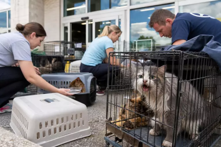Ils partent faire leurs courses et tombent sur des cages devant le magasin : 15 chats abandonnés sauvés in extremis