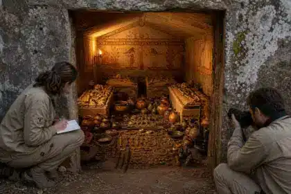Italie : des archéologues ouvrent une tombe étrusque scellée et intacte, plus de 100 objets n’avaient pas bougé depuis l’Antiquité