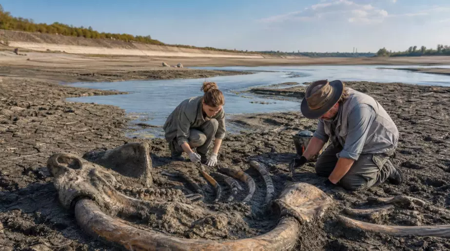 Le Danube est si à sec que des ossements de mammouth de l’ère glaciaire ont émergé de son lit