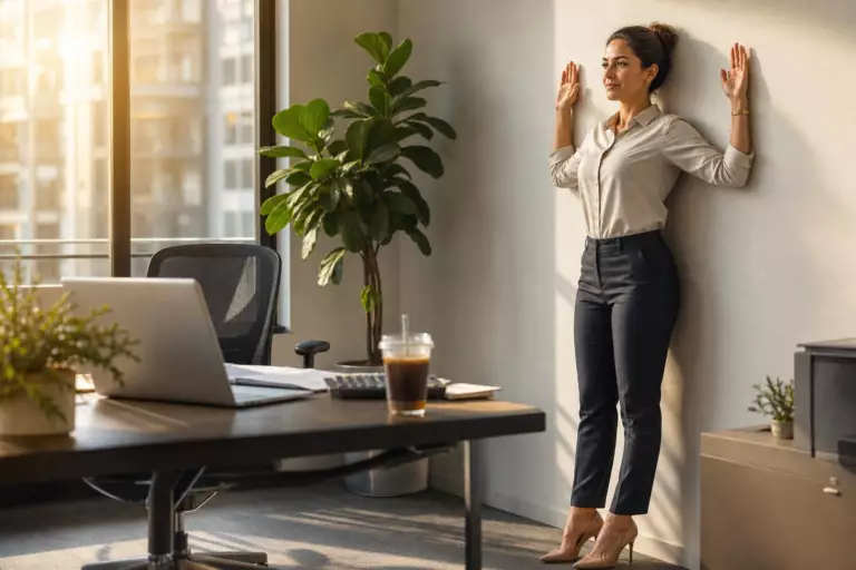 Le dos rond devant l’ordinateur : l’exercice de 30 secondes qui corrige la posture