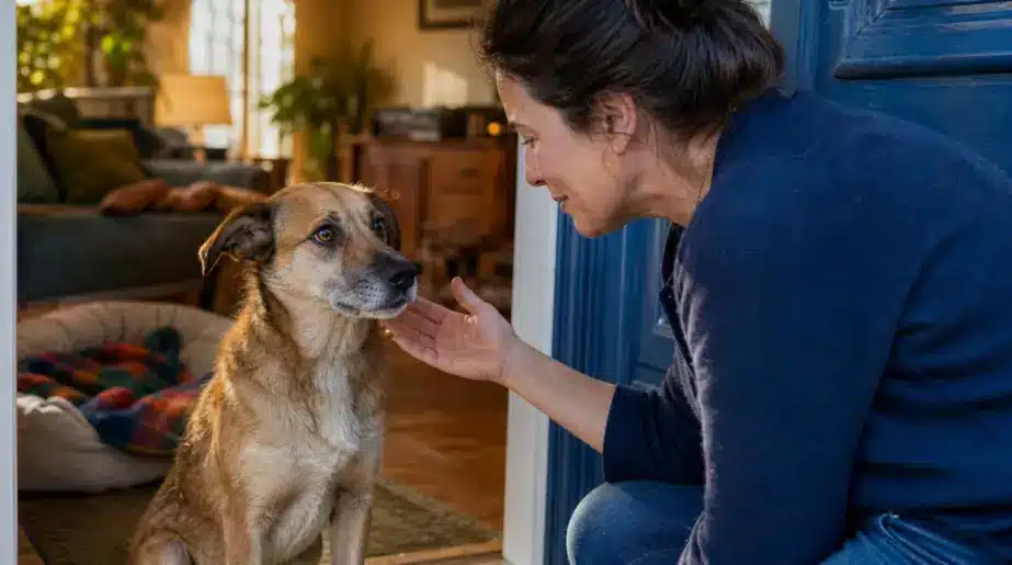 Le regard de ce chien abandonné lui rappelle sa chienne disparue, alors elle décide de l’adopter