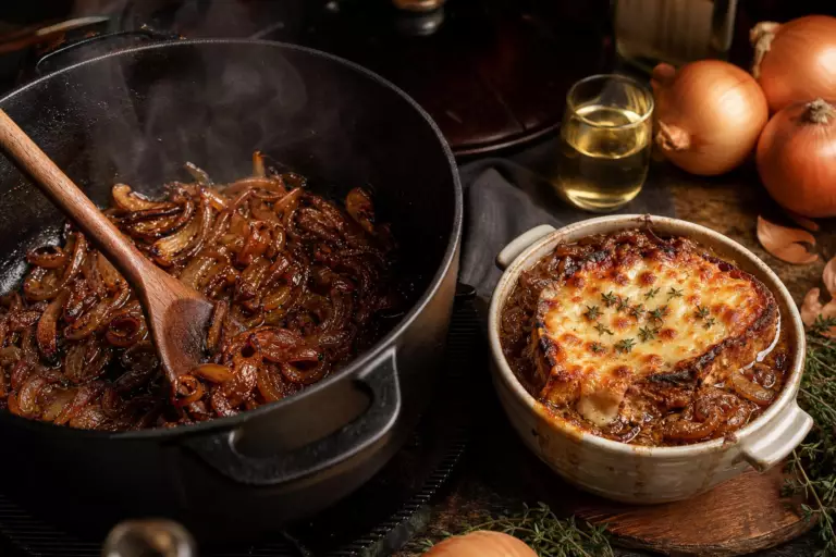 Le secret d’une vraie soupe à l’oignon : 45 minutes pour les oignons, pas une de moins