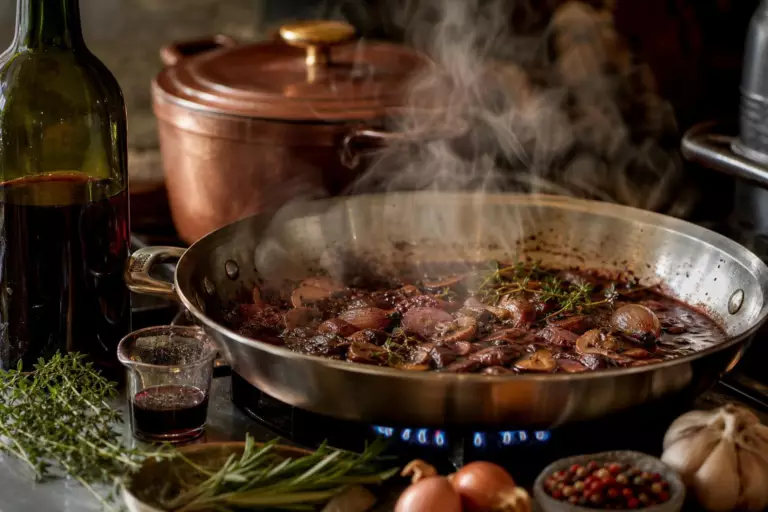 Le vin dans une sauce : ce qui arrive vraiment à l’alcool pendant la cuisson