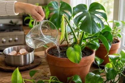 L’eau de cuisson des œufs, refroidie : le secret de certains jardiniers pour leurs plantes d’intérieur
