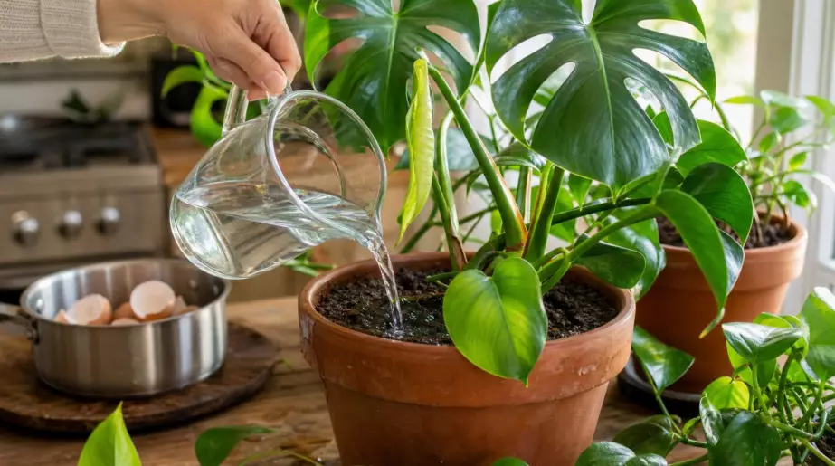 L’eau de cuisson des œufs, refroidie : le secret de certains jardiniers pour leurs plantes d’intérieur