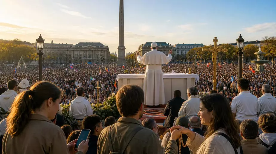 Léon XIV place de la Concorde : devant près de 700 000 fidèles, le pape met en garde contre « les biens matériels » et « les satisfactions immédiates »