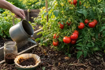 Les jardiniers sont unanimes : vos tomates poussent bien mieux si vous remplacez l’engrais du commerce par le marc de café dilué