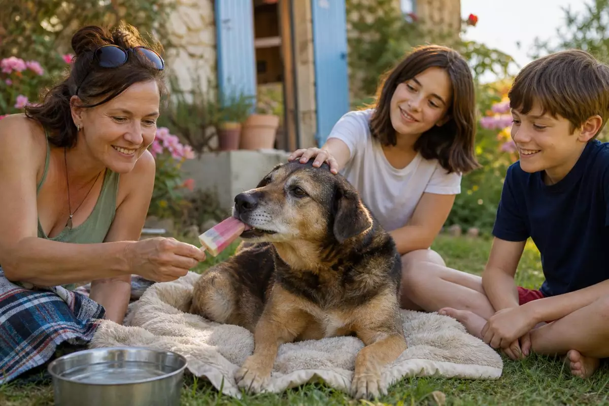 Les vétérinaires lui donnaient 6 mois à vivre : deux ans plus tard, ce chien errant revit grâce à sa famille d’accueil et à des glaces pour chiens