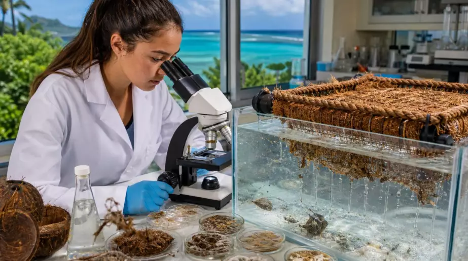 L’expérience de Vera Wang sur des champignons de la noix de coco remporte des prix au salon des sciences et de l’ingénierie de l’État d’Hawaï en 2026 – publiée par la SOEST
