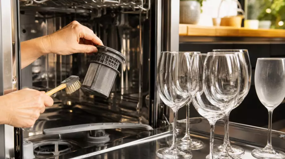 Nettoyer le lave-vaisselle une fois par mois : le geste qui évite les traces blanches sur les verres
