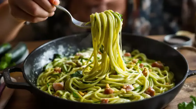 Pâtes à la crème de courgette : je prépare ce plat ultra réconfortant en moins de 20 minutes et il fait toujours l’unanimité