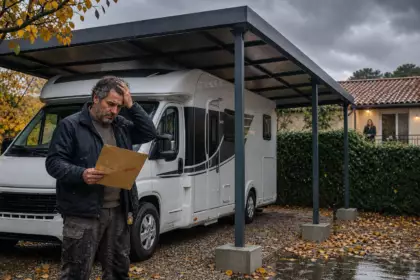 Patrick installe un auvent fixe dans son jardin pour son camping-car : six semaines plus tard, une enveloppe officielle lui apprend son erreur