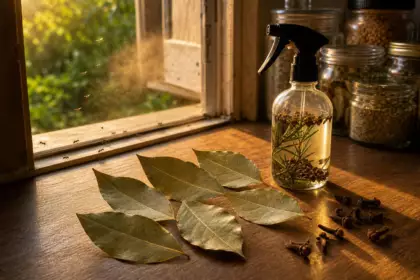 Placez 7 feuilles près des ouvertures pendant trois soirs : ce mélange parfumé gêne certains insectes à la maison
